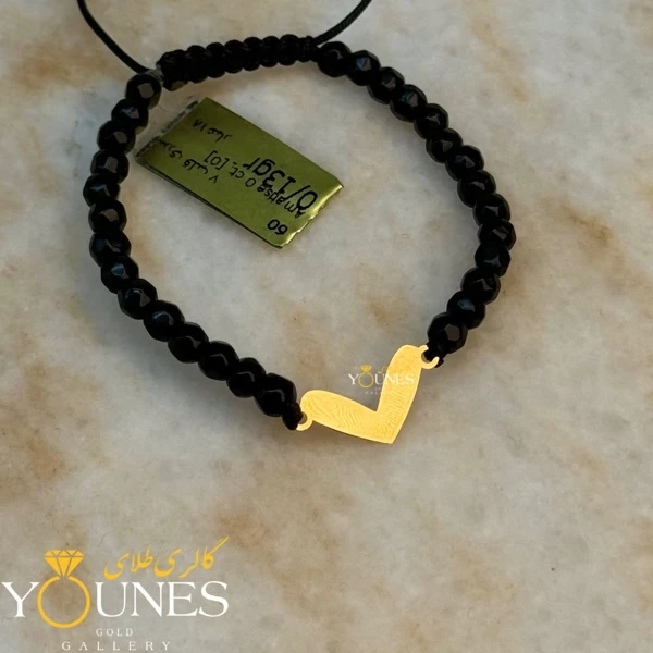 دستبند قلبی مدرن طلا لیزری